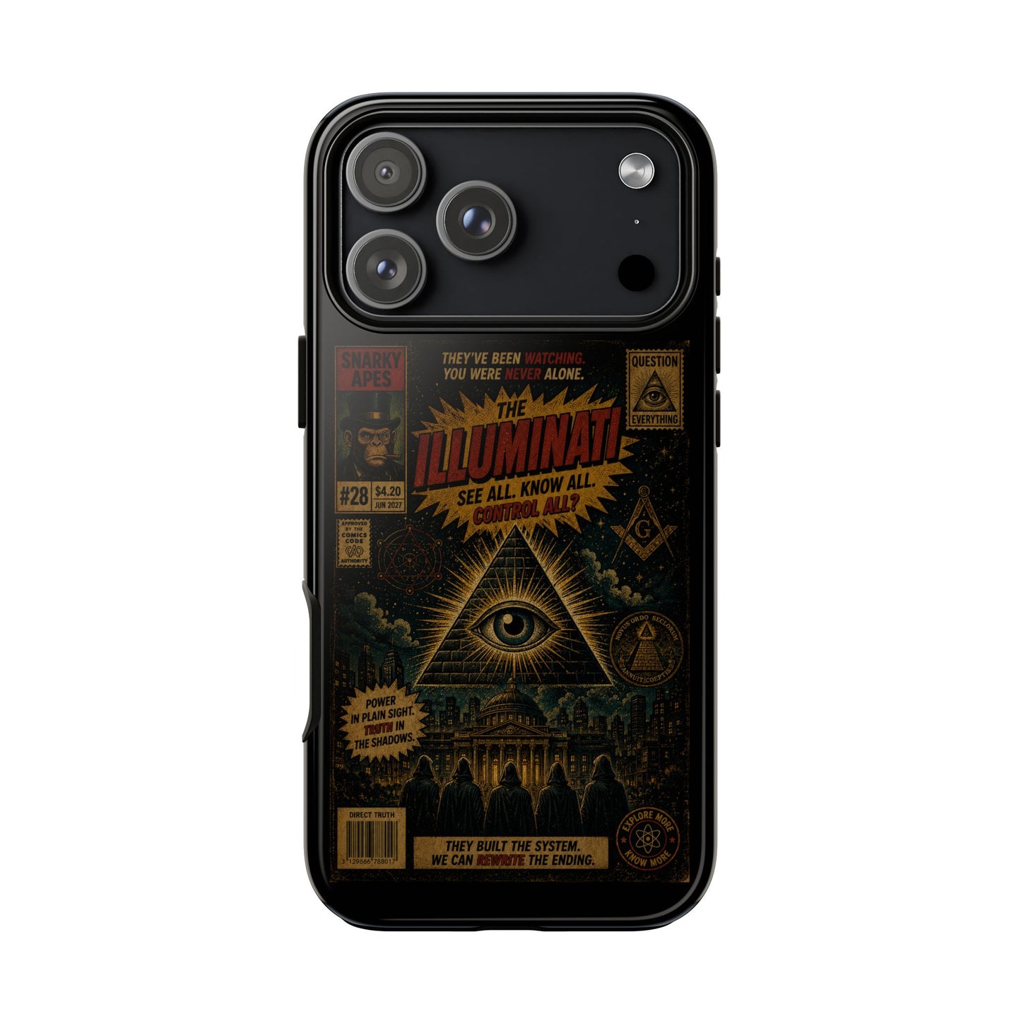 Illuminati Vintage Eye Phone Case — Occult Conspiracy Graphic iPhone Cover