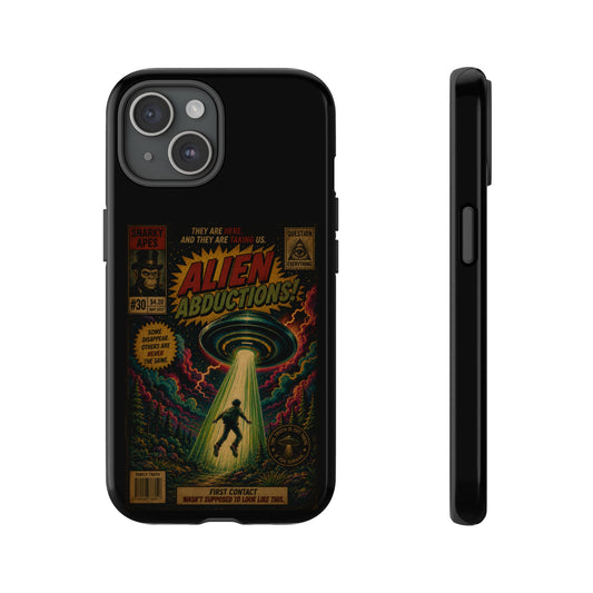 Alien Abductions Phone Case — Retro Sci‑Fi Comic Art iPhone Cover