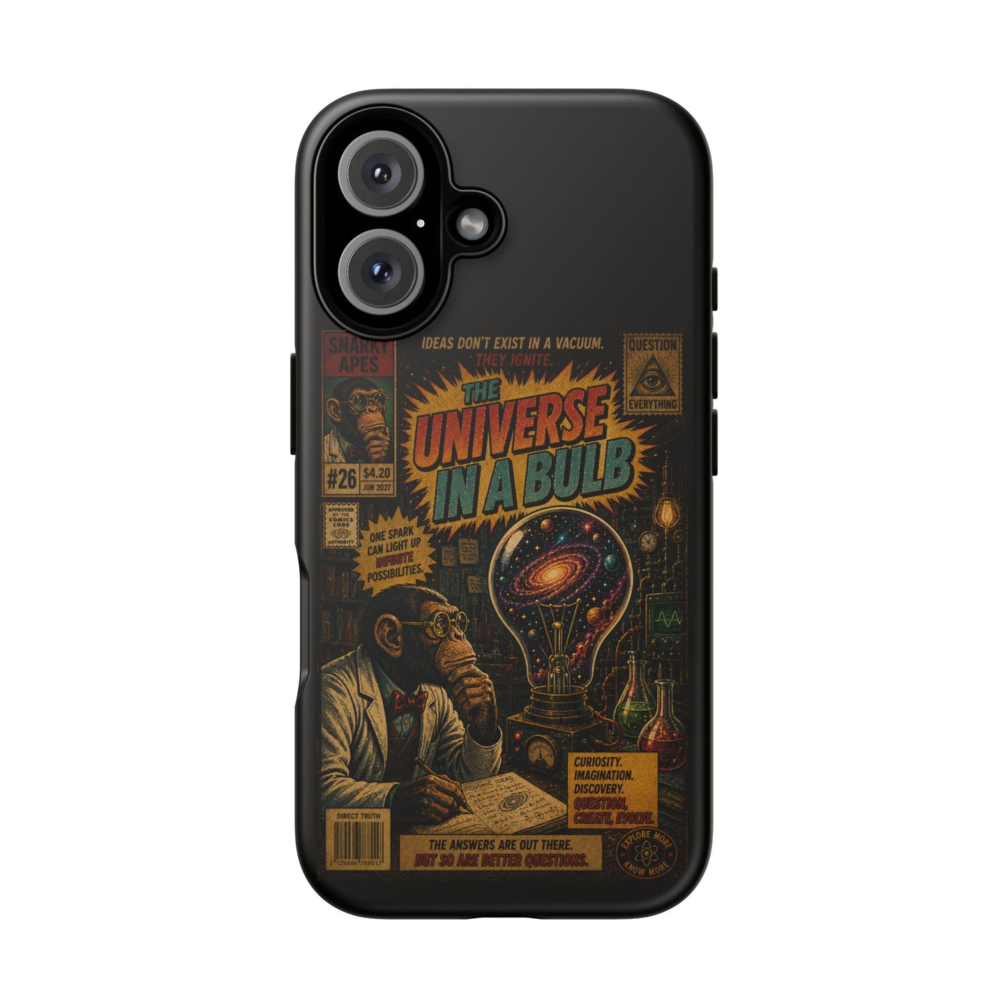 Phone Case — 'Universe in a Bulb' Retro Sci‑Fi Comic Design
