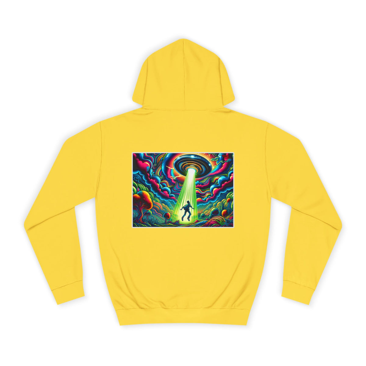 Alien Abduction Hoodie — Psychedelic UFO Art College Pullover