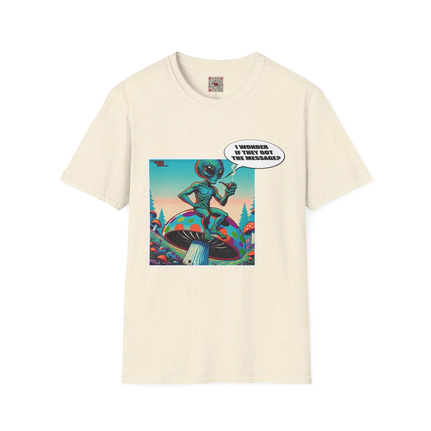 Alien Mushroom T‑Shirt — "I Wonder If They Got the Message" Retro Graphic Tee