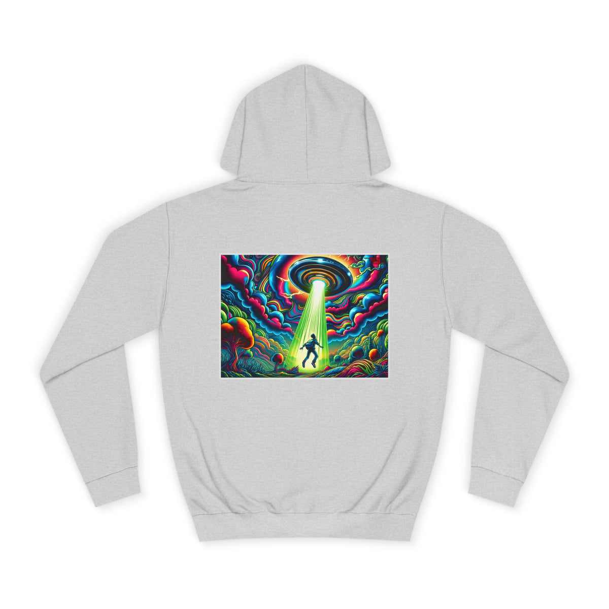 Alien Abduction Hoodie — Psychedelic UFO Art College Pullover