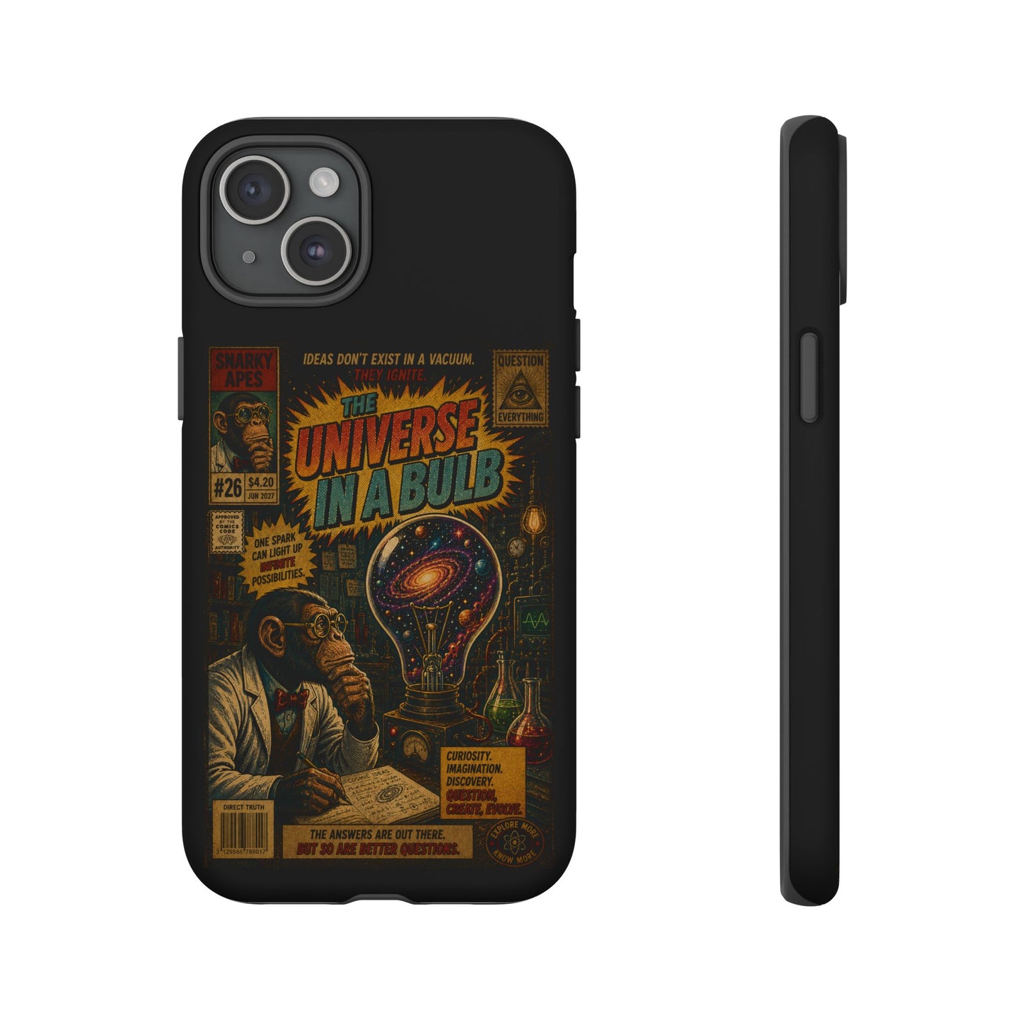 Phone Case — 'Universe in a Bulb' Retro Sci‑Fi Comic Design