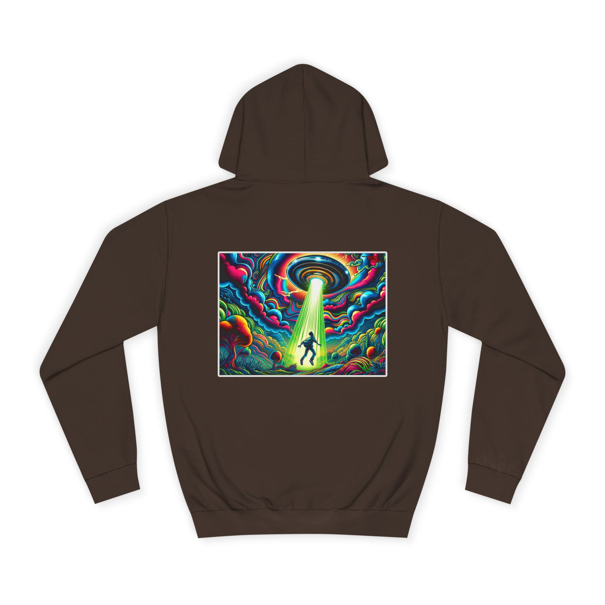 Alien Abduction Hoodie — Psychedelic UFO Art College Pullover