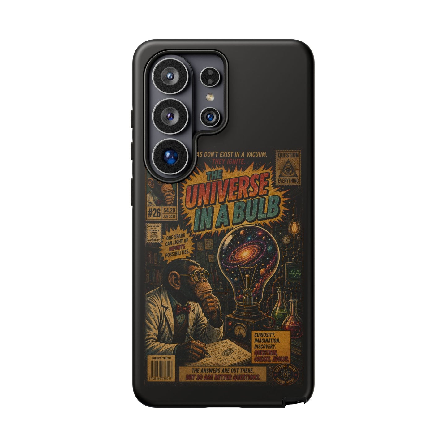 Phone Case — 'Universe in a Bulb' Retro Sci‑Fi Comic Design