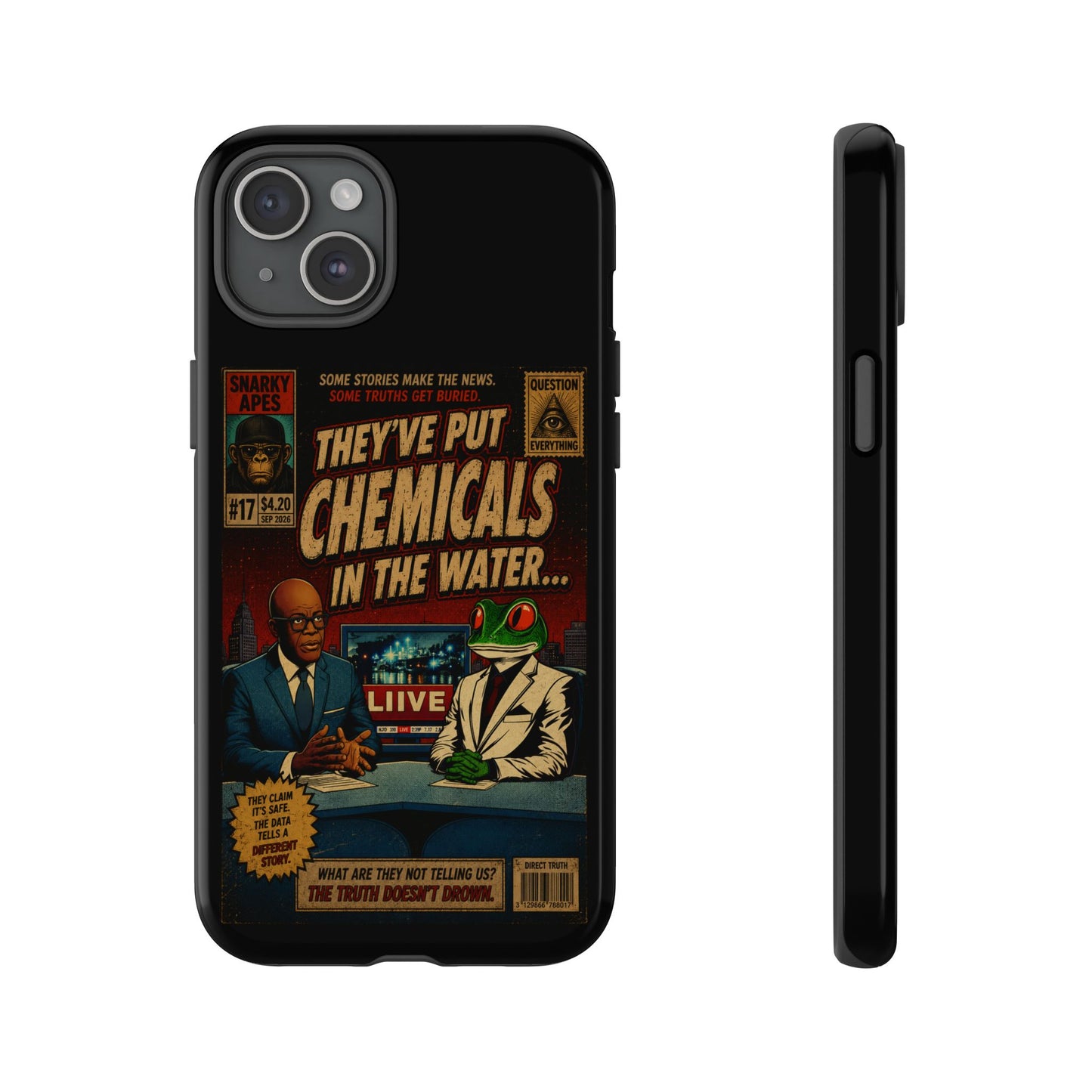 Retro 'They've Put Chemicals in the Water' Phone Case — Vintage Conspiracy Comic Design