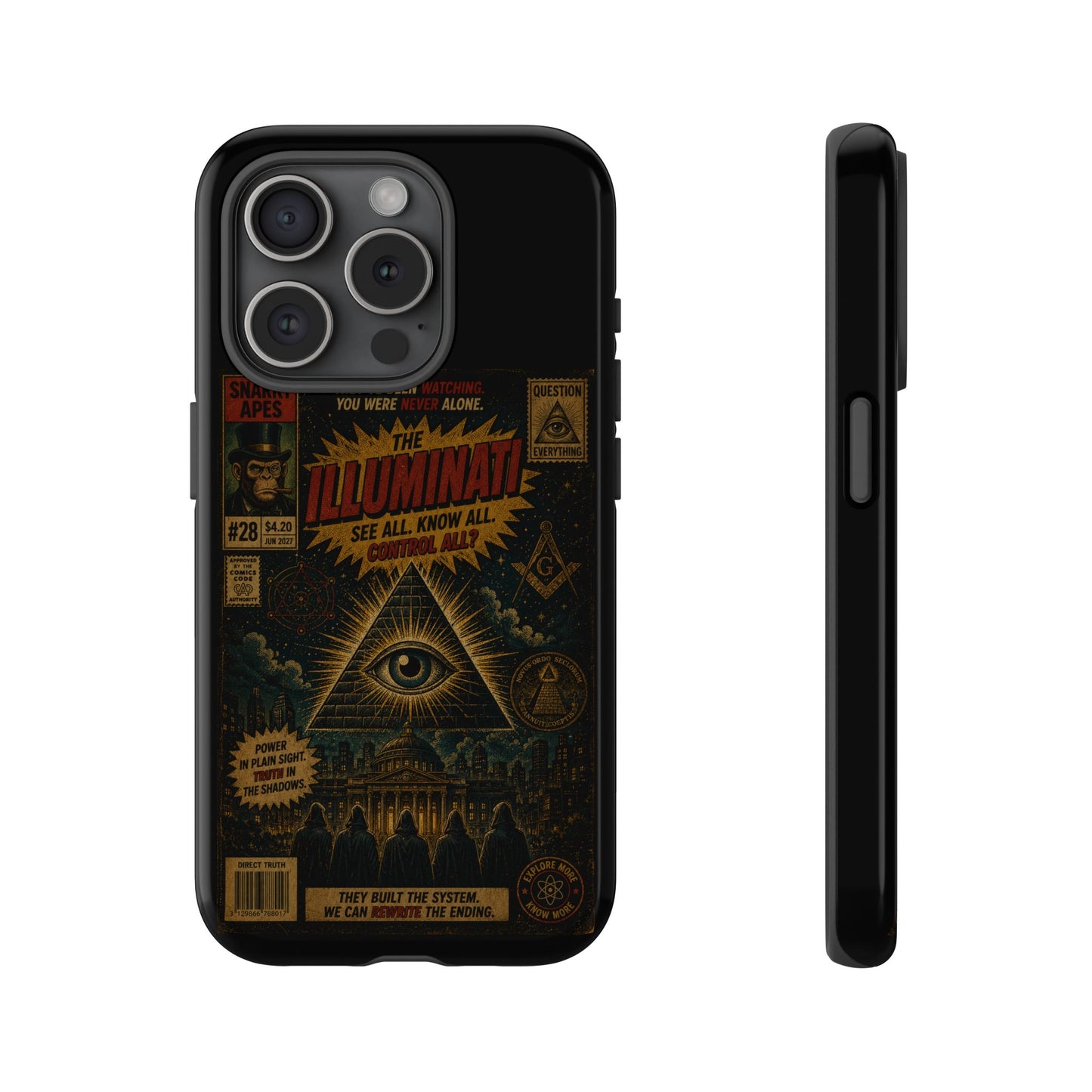 Illuminati Vintage Eye Phone Case — Occult Conspiracy Graphic iPhone Cover