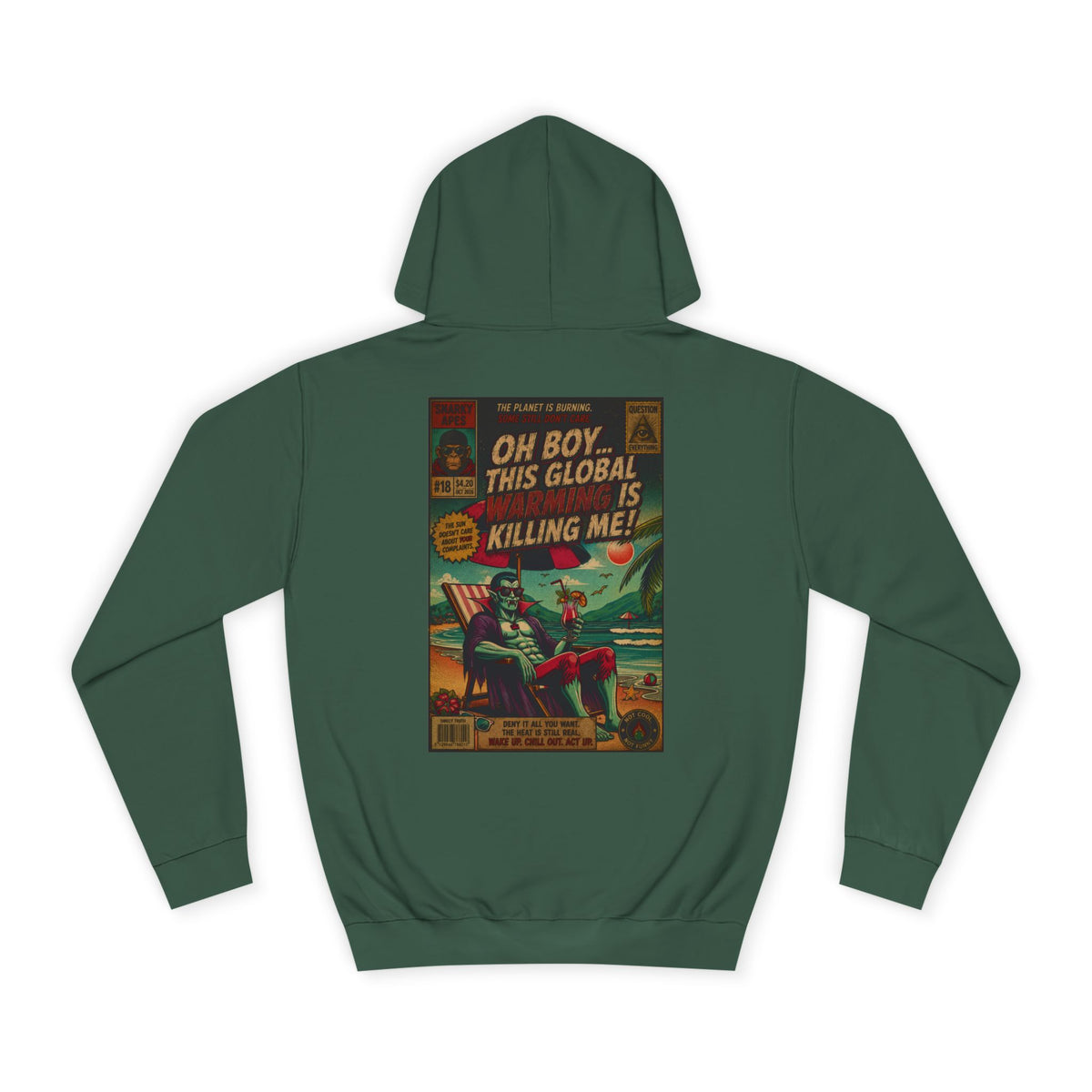 Retro Comic Hoodie – "Oh Boy, This Global Is Killing Me!" Graphic Pullover