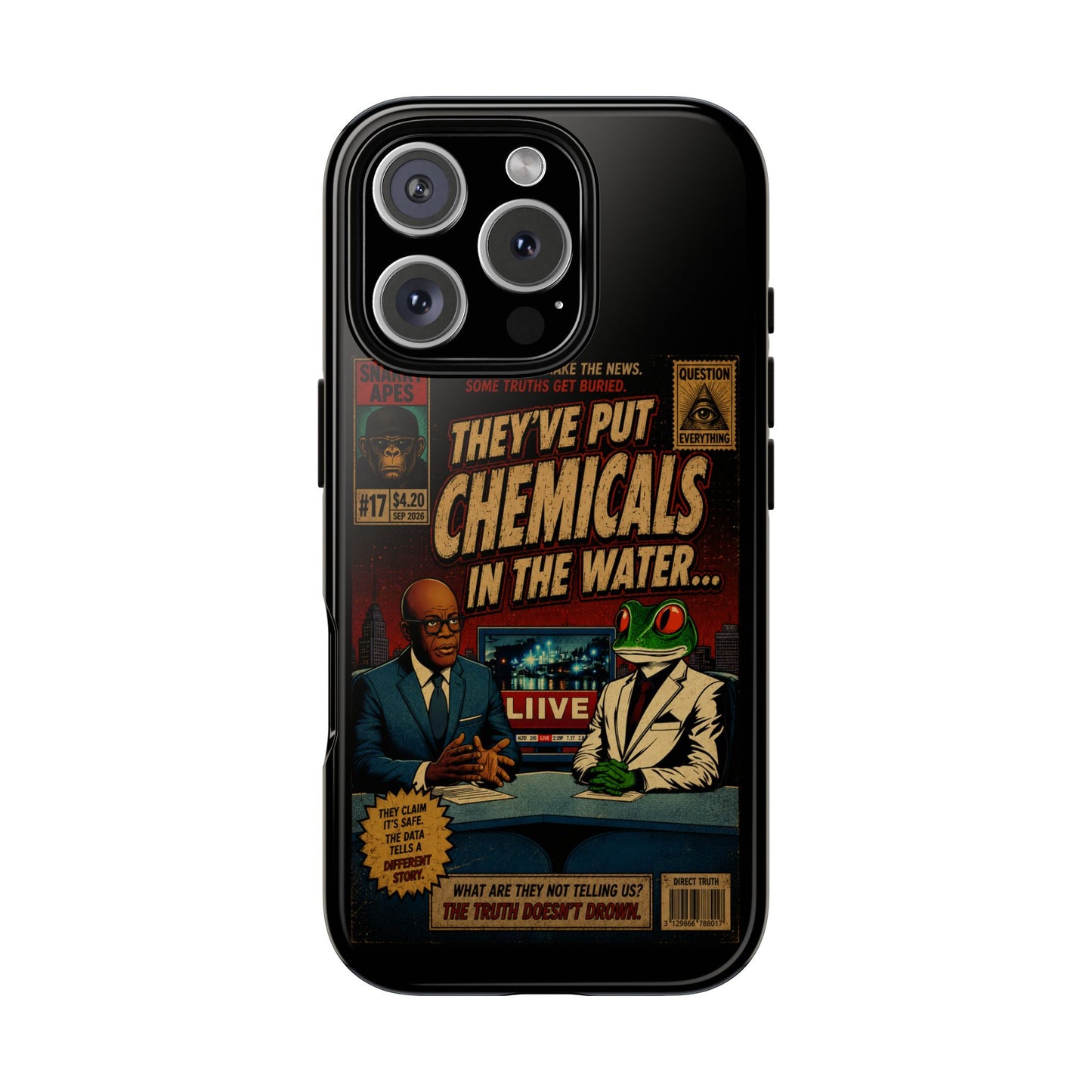 Retro 'They've Put Chemicals in the Water' Phone Case — Vintage Conspiracy Comic Design