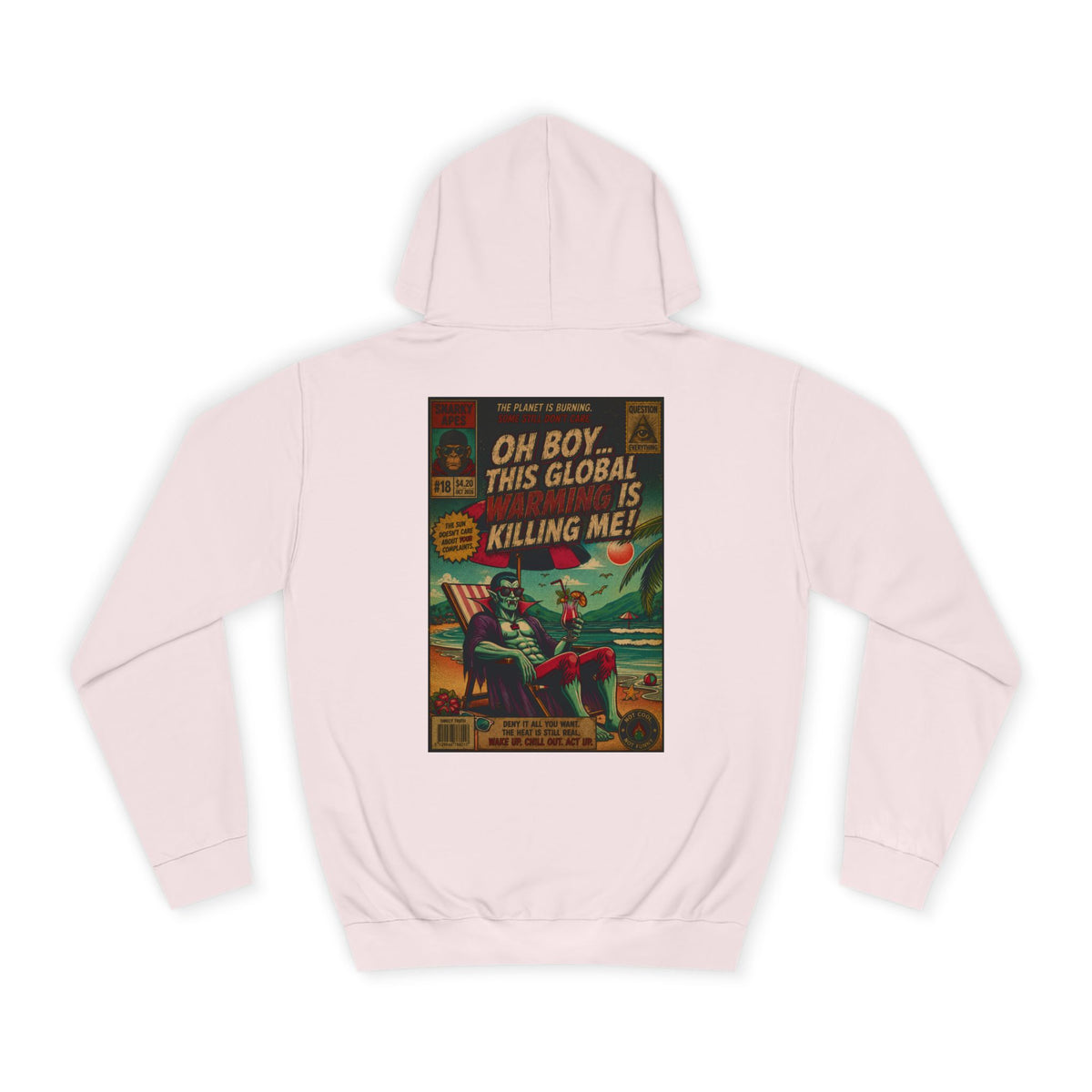 Retro Comic Hoodie – "Oh Boy, This Global Is Killing Me!" Graphic Pullover