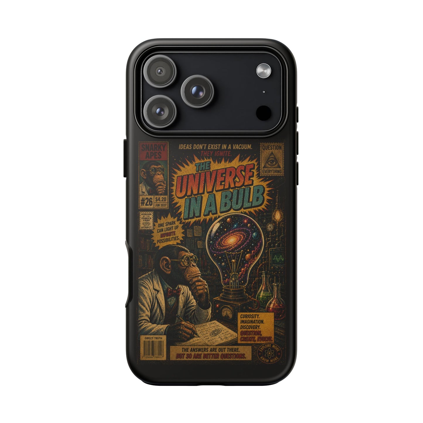 Phone Case — 'Universe in a Bulb' Retro Sci‑Fi Comic Design