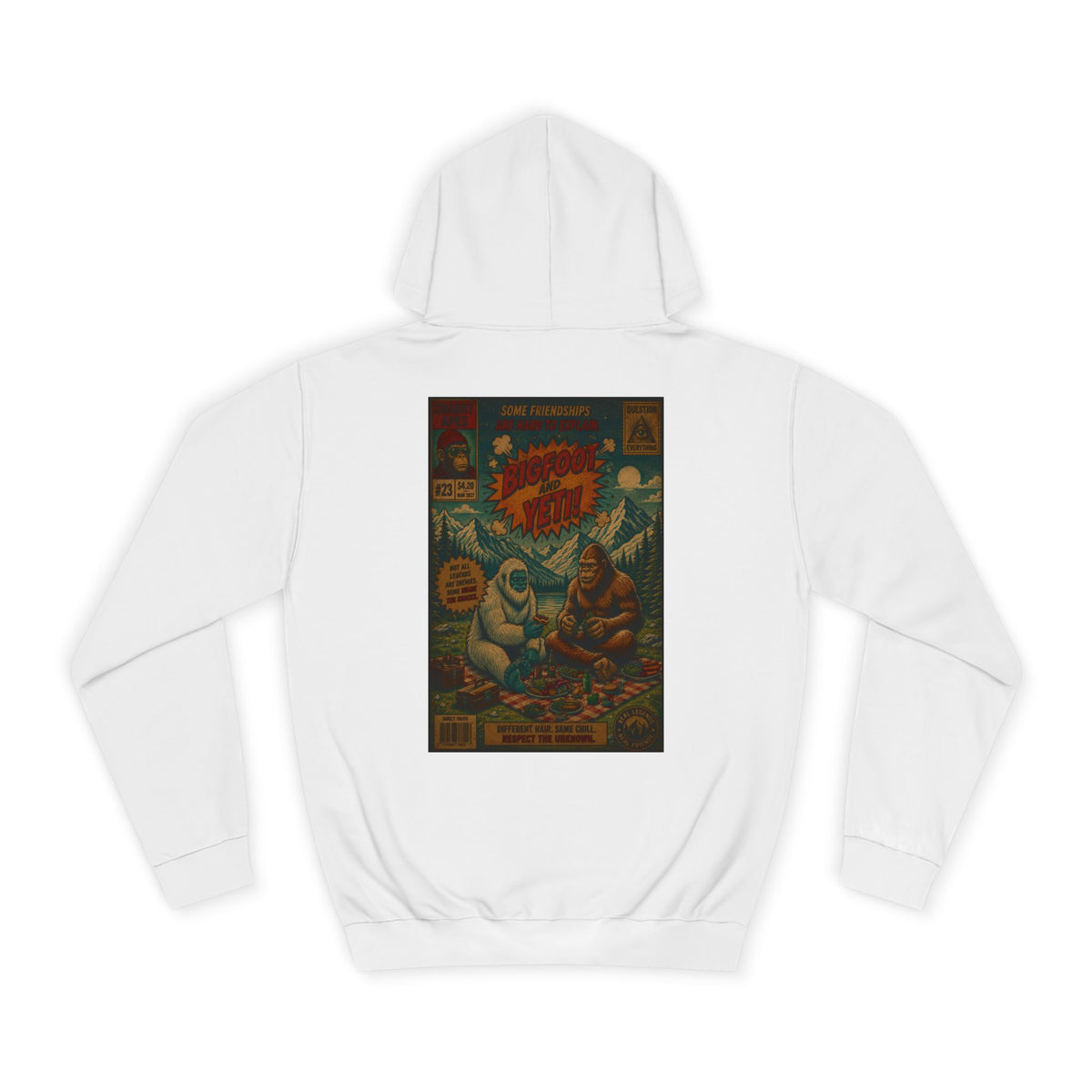 Vintage Comic Backprint Hoodie — Retro Monster Issue Graphic