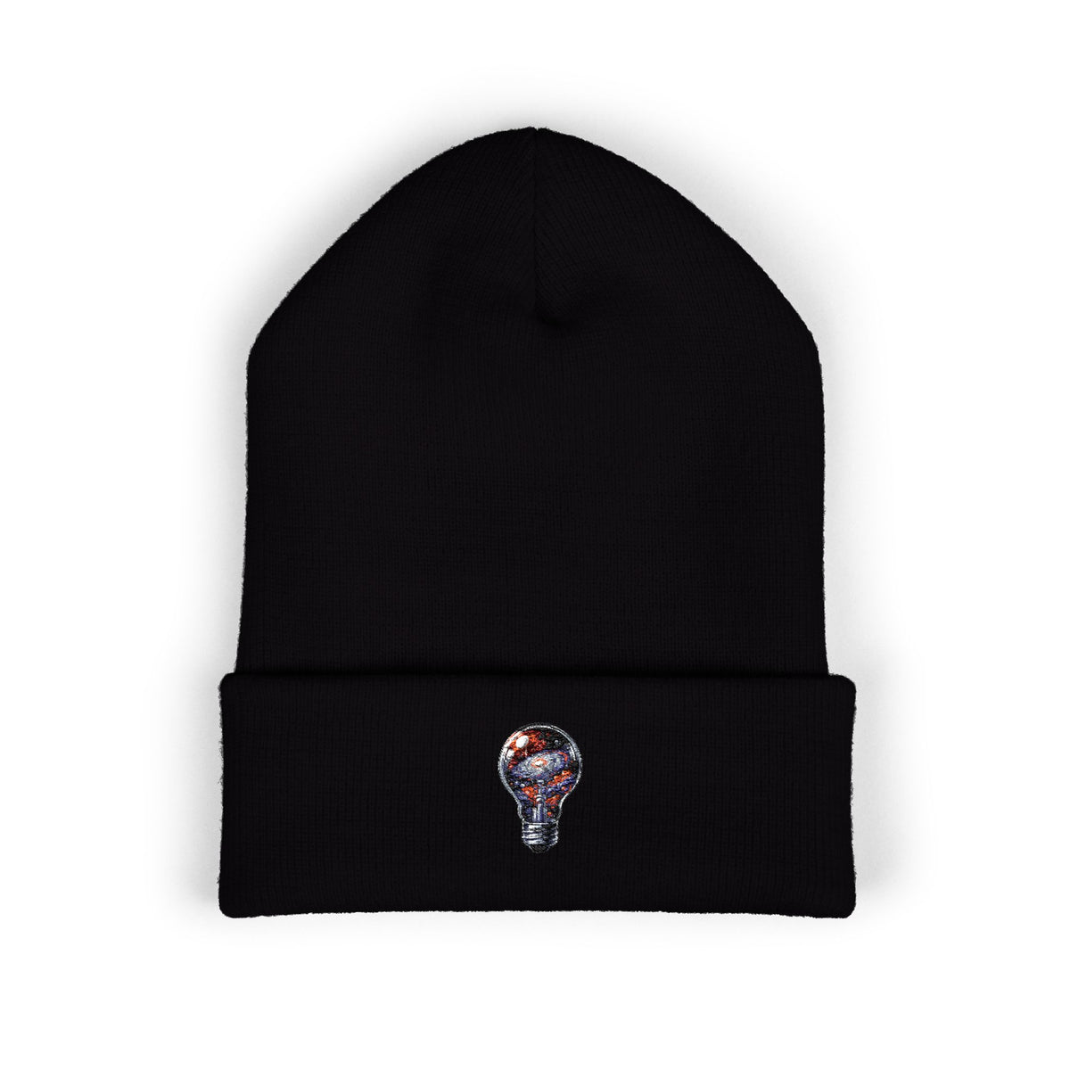 Embroidered Mosaic Lightbulb Cuffed Beanie