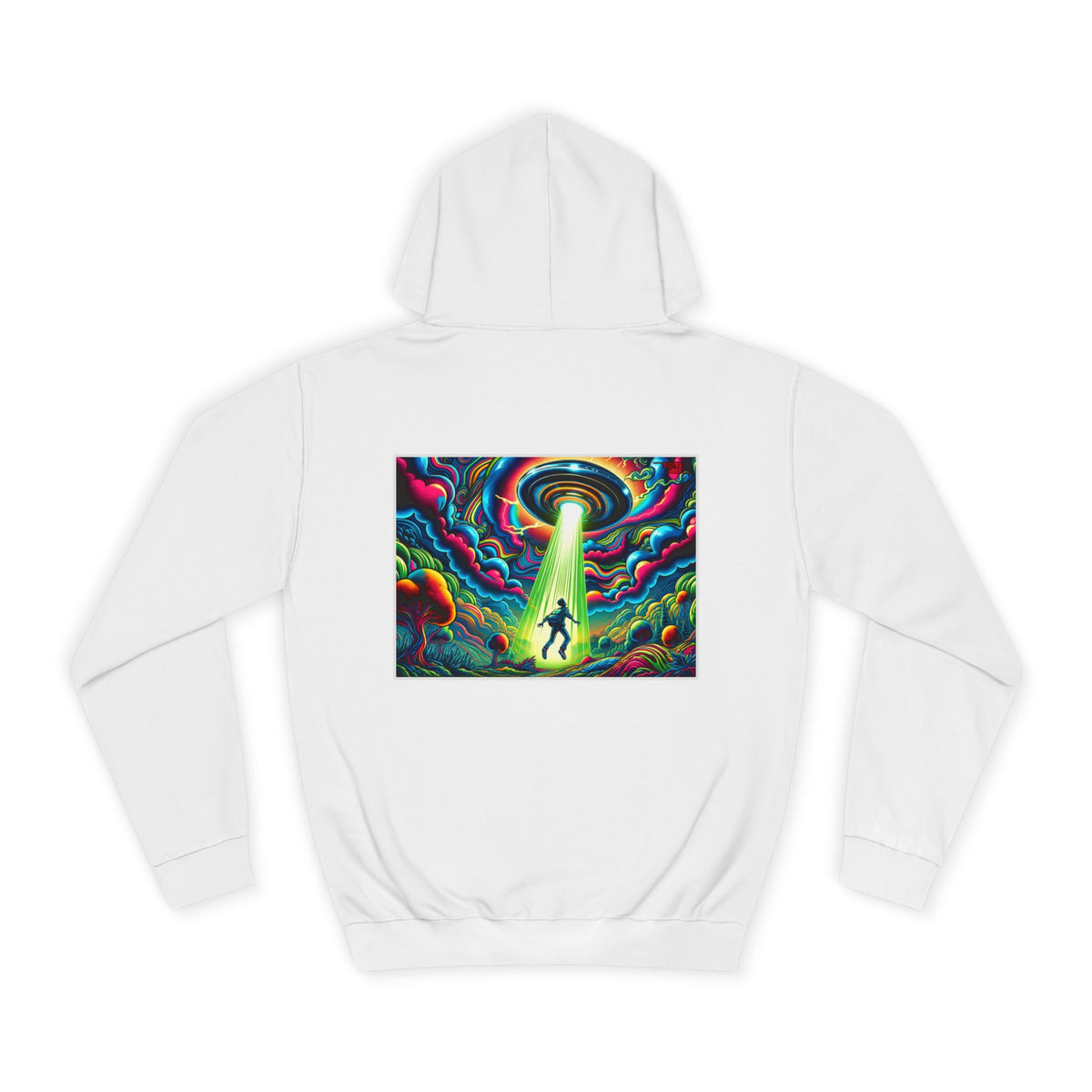Alien Abduction Hoodie — Psychedelic UFO Art College Pullover
