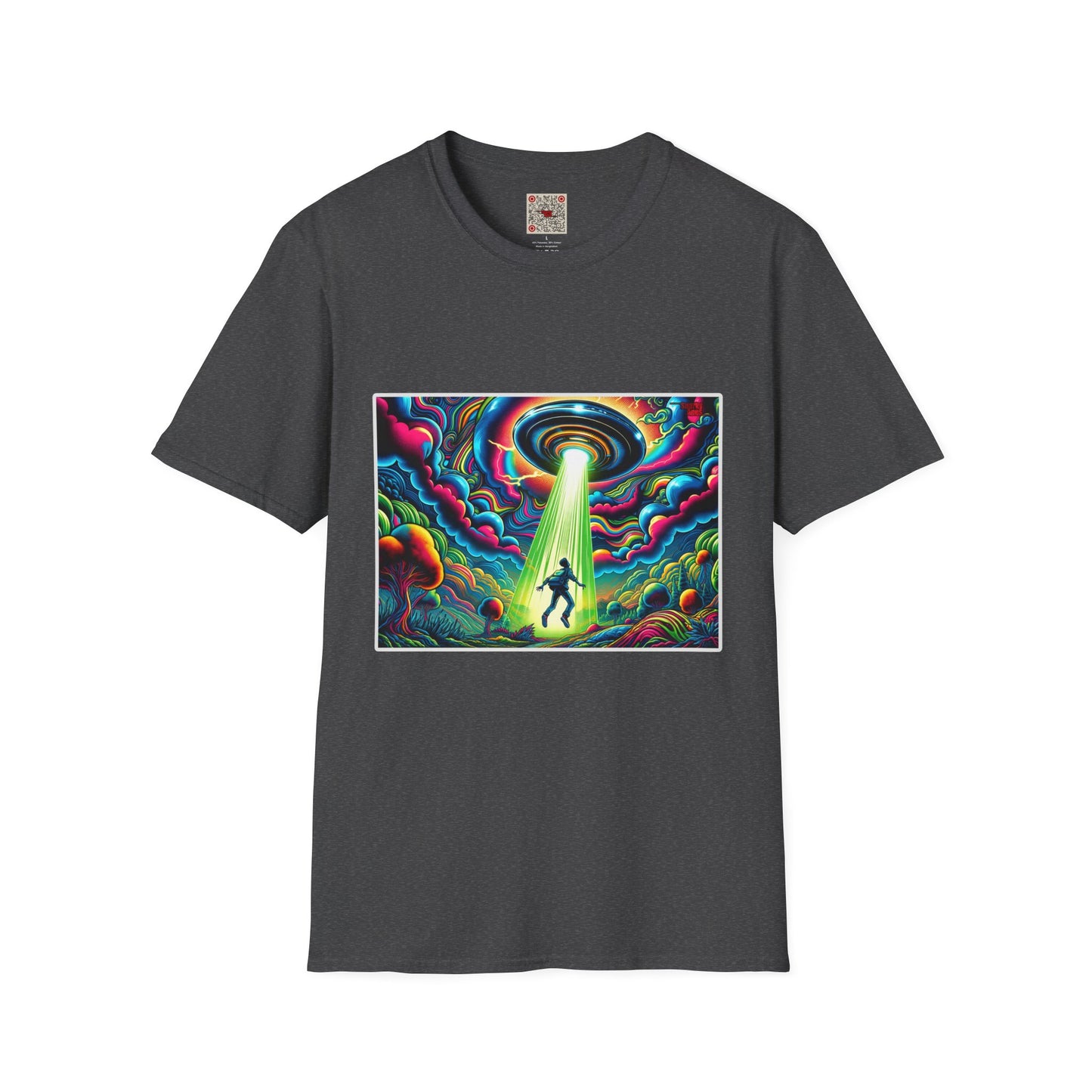 UFO Abduction T-Shirt — Psychedelic Alien Beam Graphic Tee