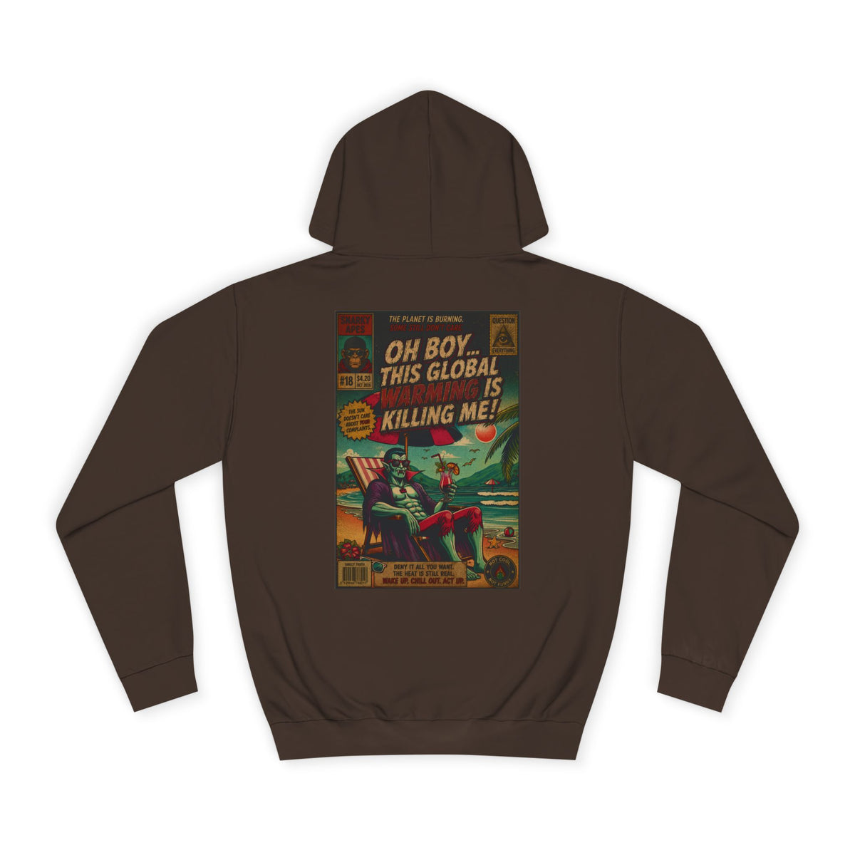 Retro Comic Hoodie – "Oh Boy, This Global Is Killing Me!" Graphic Pullover
