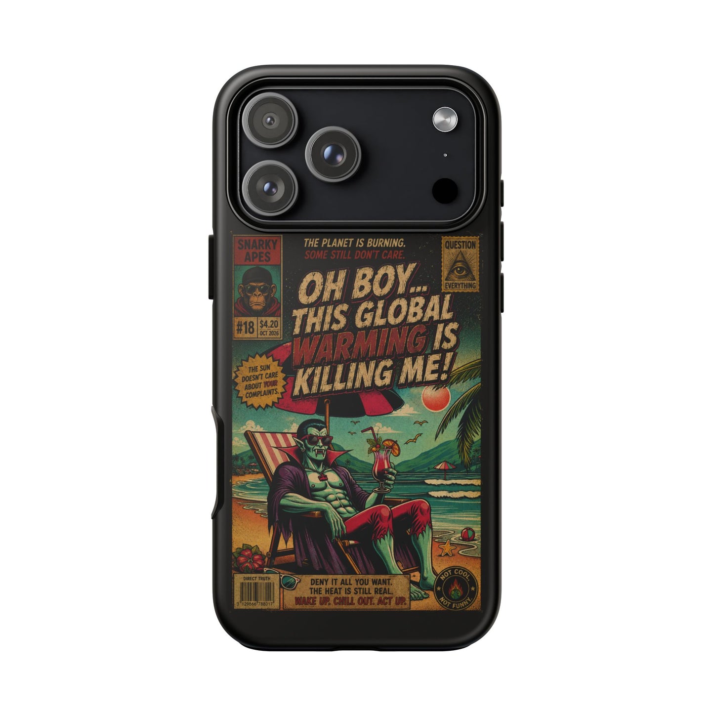 Phone Case — Retro Comic 'Oh Boy... This Global Warming Is Killing Me!'