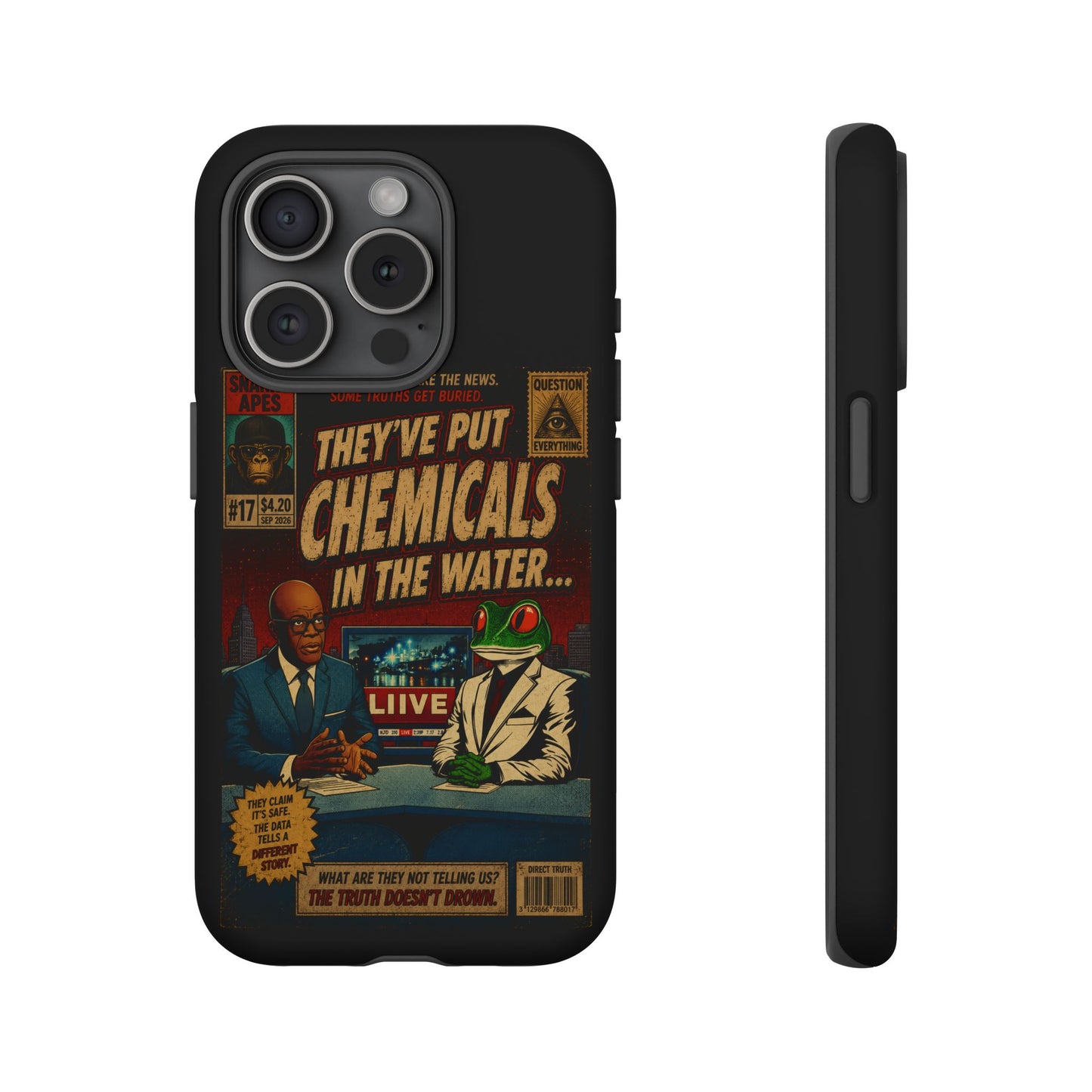 Retro 'They've Put Chemicals in the Water' Phone Case — Vintage Conspiracy Comic Design