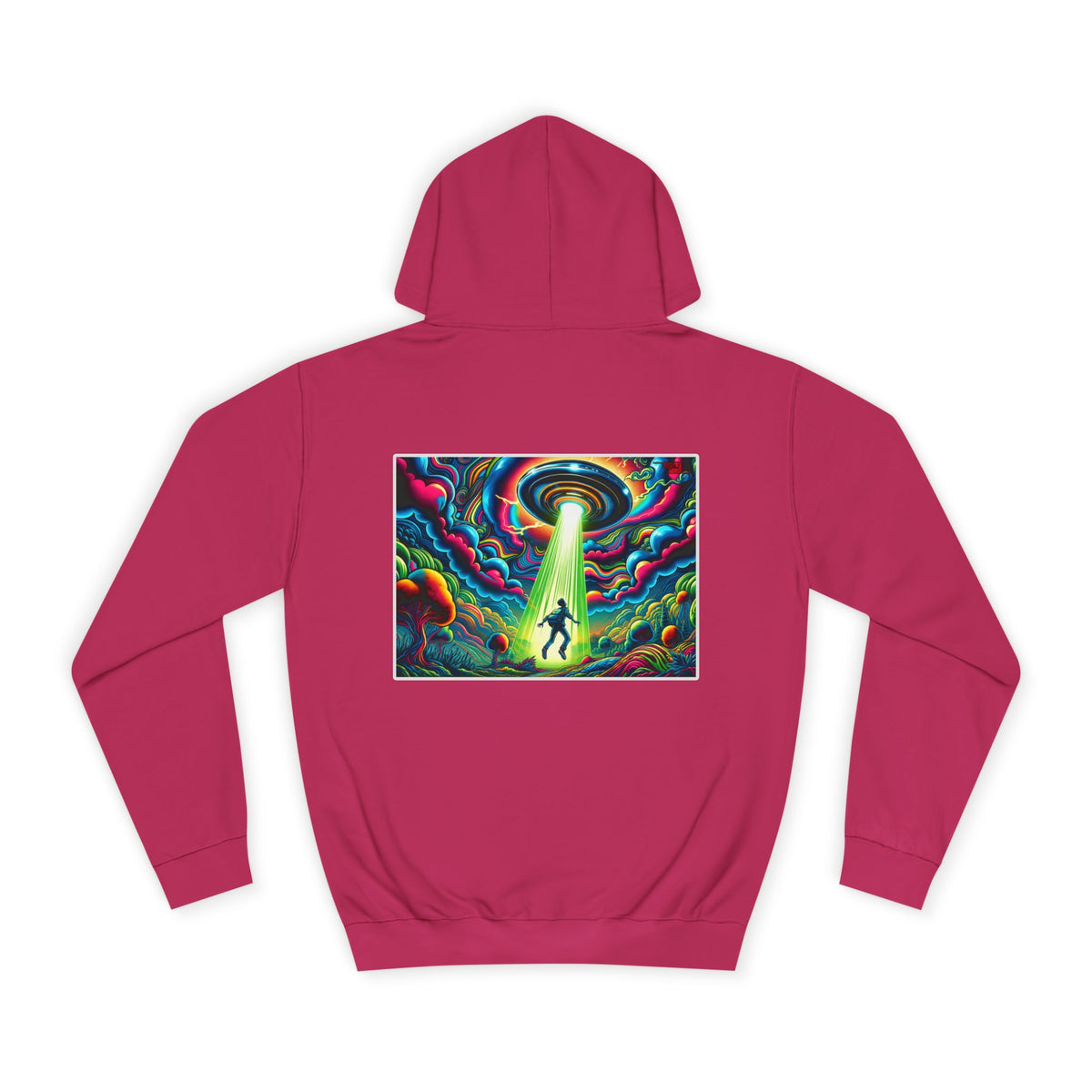 Alien Abduction Hoodie — Psychedelic UFO Art College Pullover