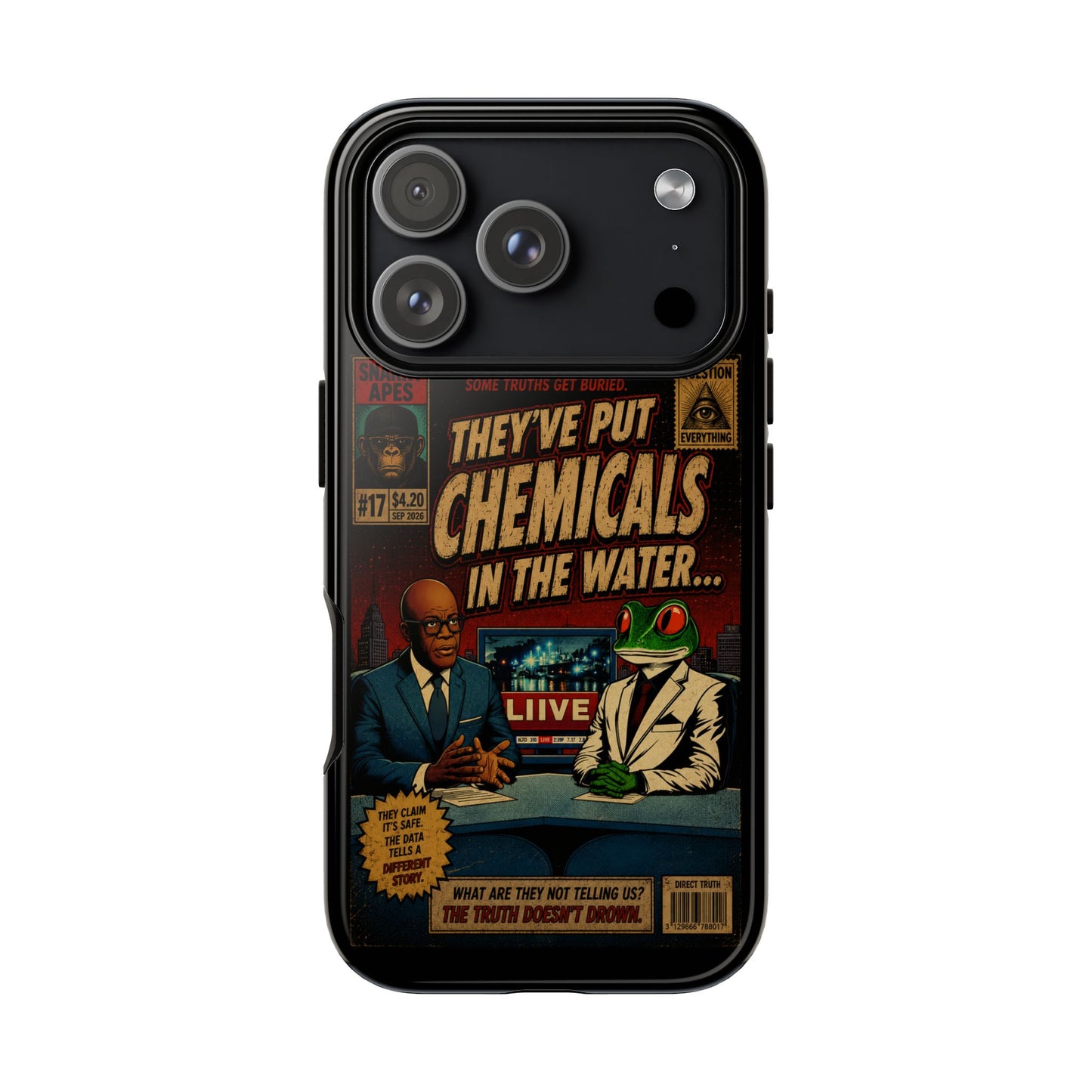 Retro 'They've Put Chemicals in the Water' Phone Case — Vintage Conspiracy Comic Design