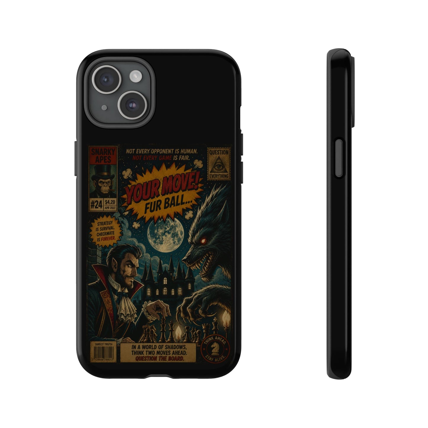 Retro Horror Comic iPhone Case — Werewolf Vintage Movie Poster Design