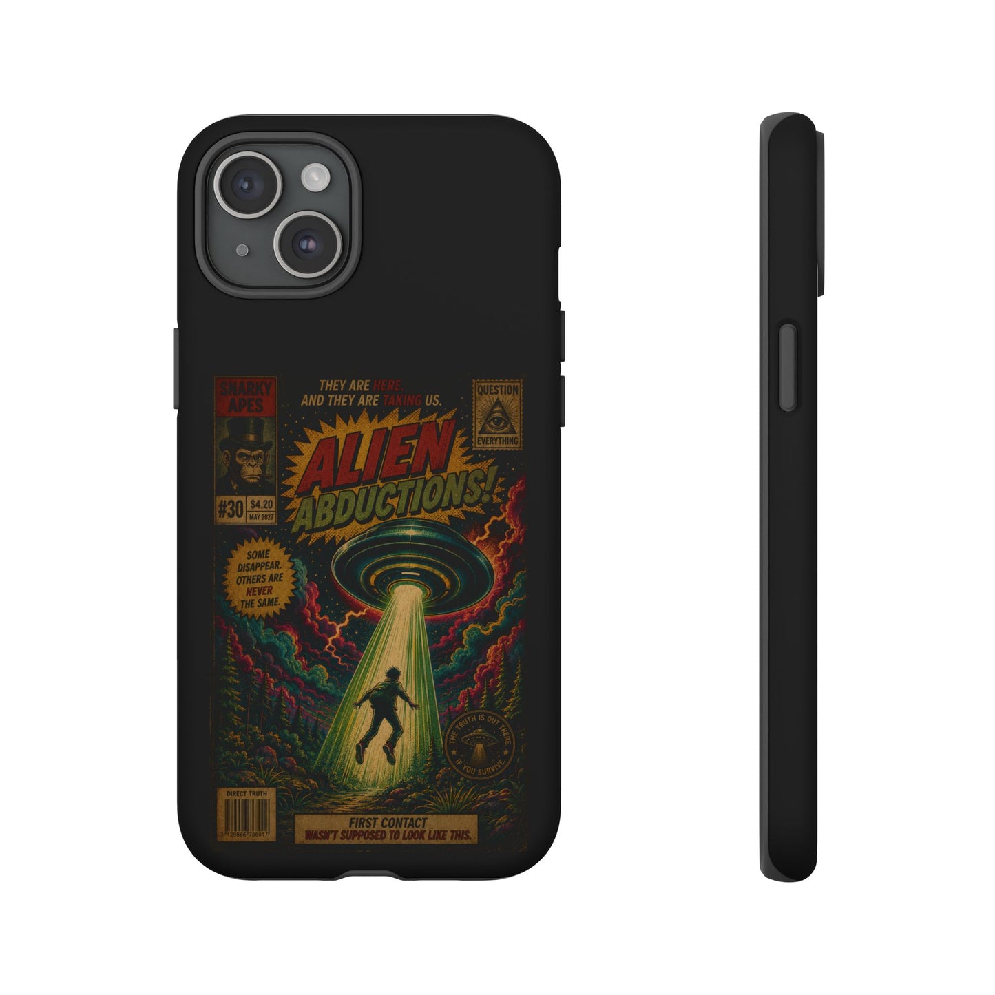 Alien Abductions Phone Case — Retro Sci‑Fi Comic Art iPhone Cover