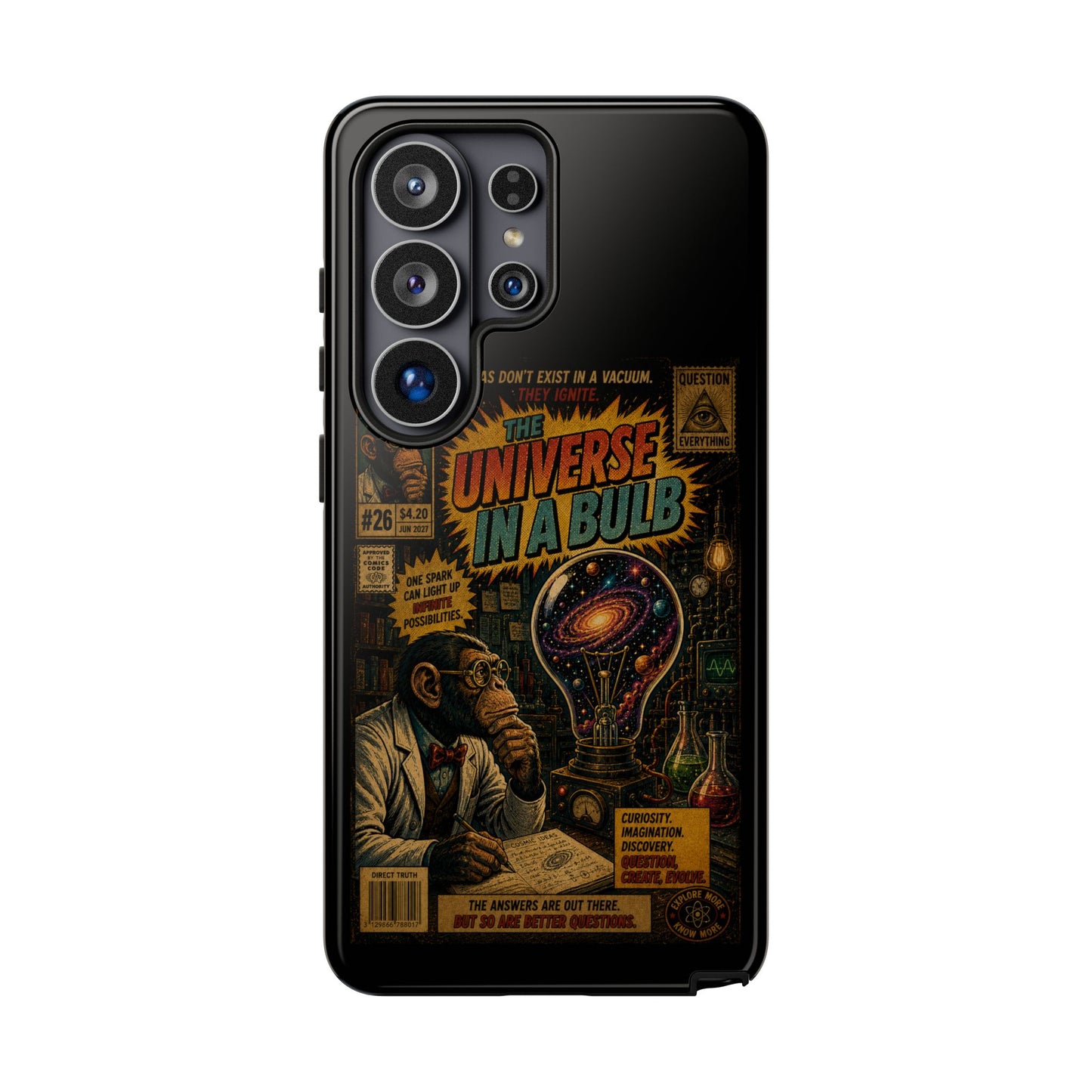 Phone Case — 'Universe in a Bulb' Retro Sci‑Fi Comic Design