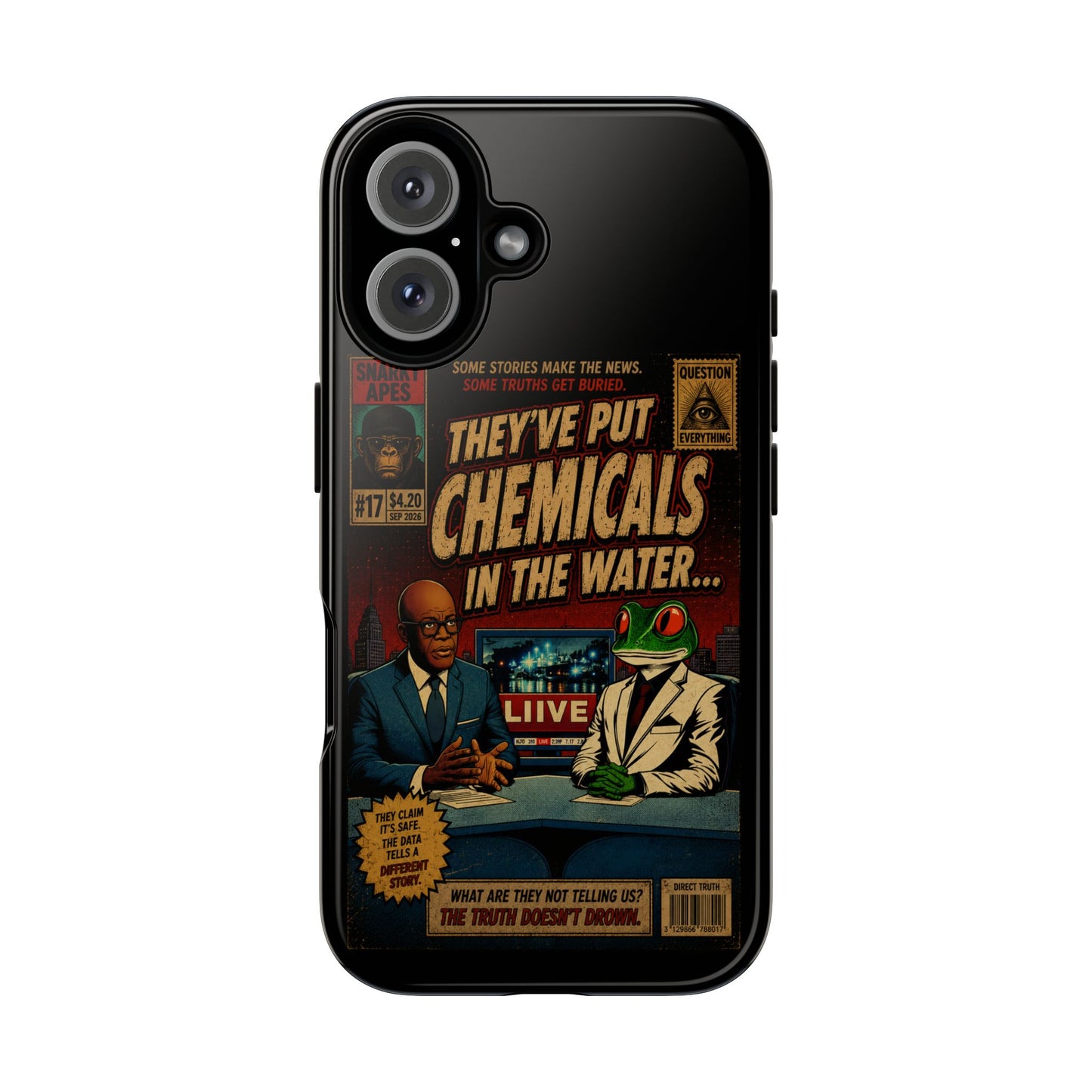 Retro 'They've Put Chemicals in the Water' Phone Case — Vintage Conspiracy Comic Design