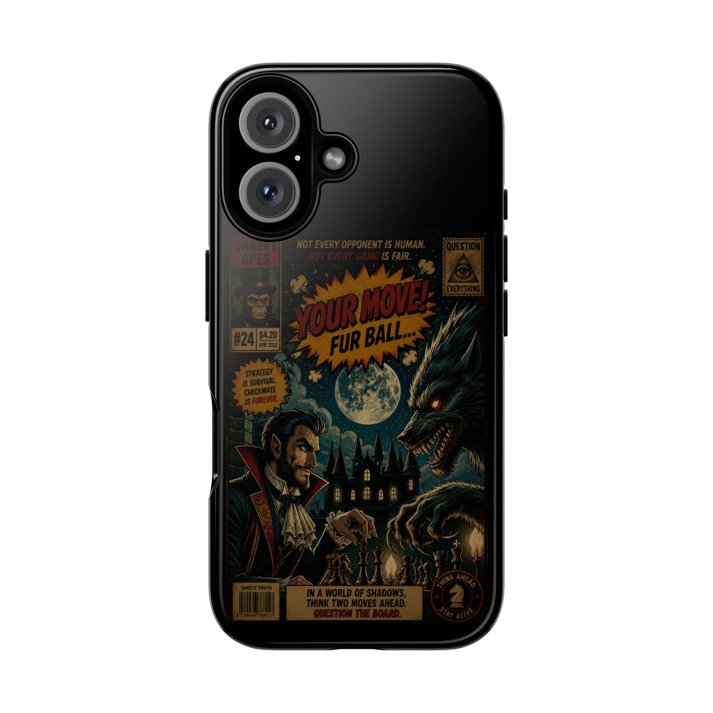 Retro Horror Comic iPhone Case — Werewolf Vintage Movie Poster Design