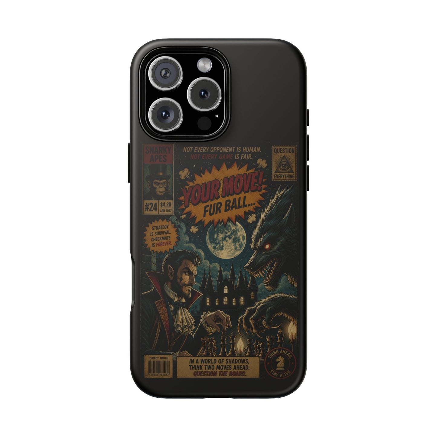 Retro Horror Comic iPhone Case — Werewolf Vintage Movie Poster Design