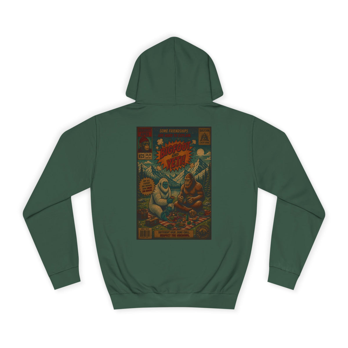 Vintage Comic Backprint Hoodie — Retro Monster Issue Graphic