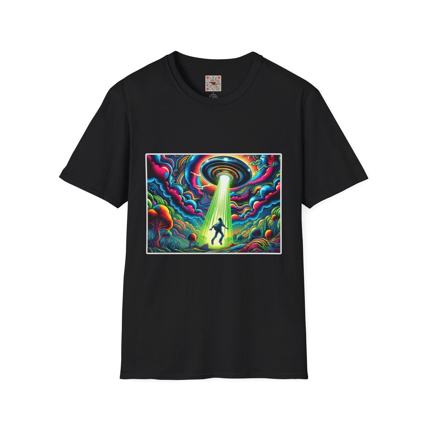 UFO Abduction T-Shirt — Psychedelic Alien Beam Graphic Tee