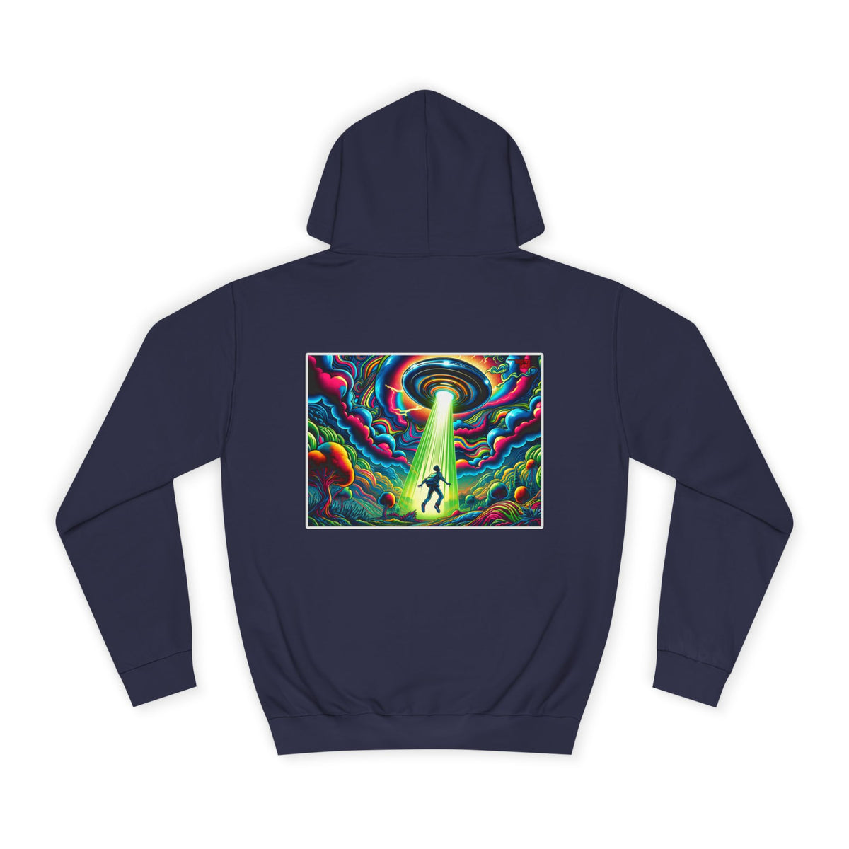 Alien Abduction Hoodie — Psychedelic UFO Art College Pullover