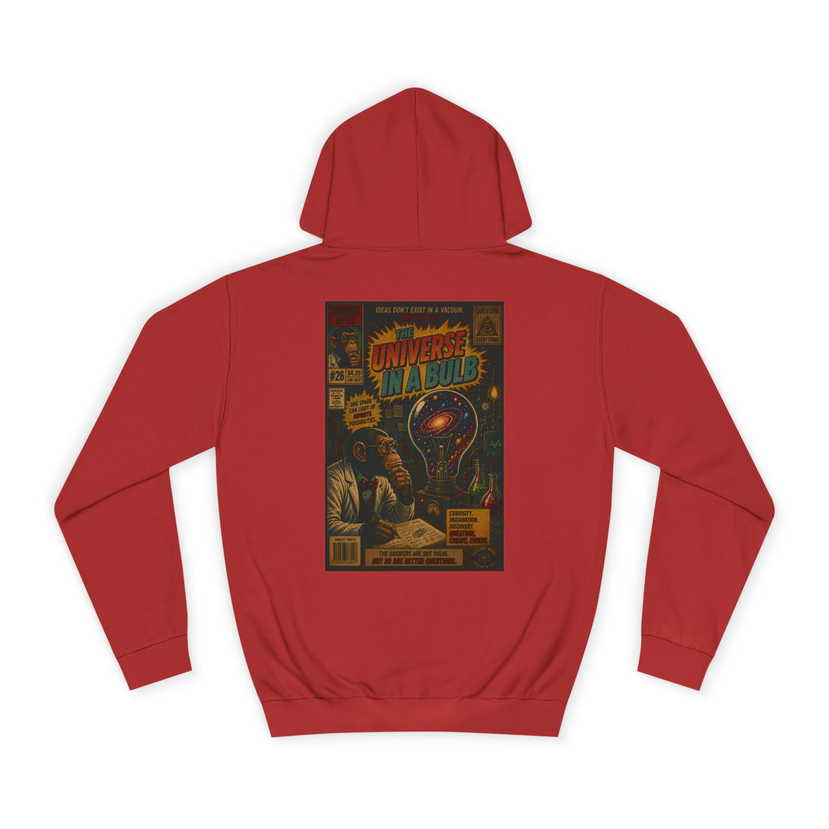 Retro Sci‑Fi 'Universe in a Bulb' Hoodie — Vintage Comic Back Print