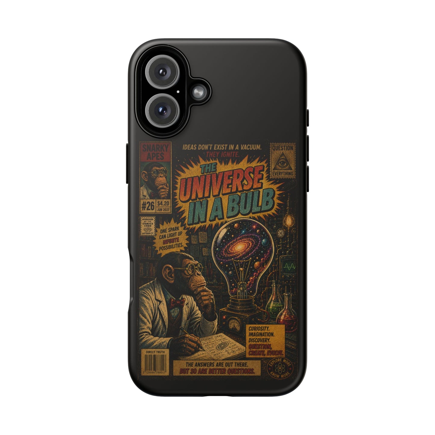 Phone Case — 'Universe in a Bulb' Retro Sci‑Fi Comic Design