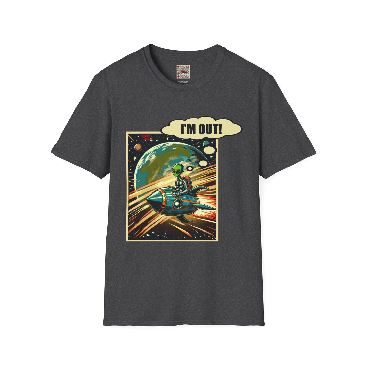 I'm Out! Alien Spaceship Graphic T-Shirt — Retro Space Comic Tee