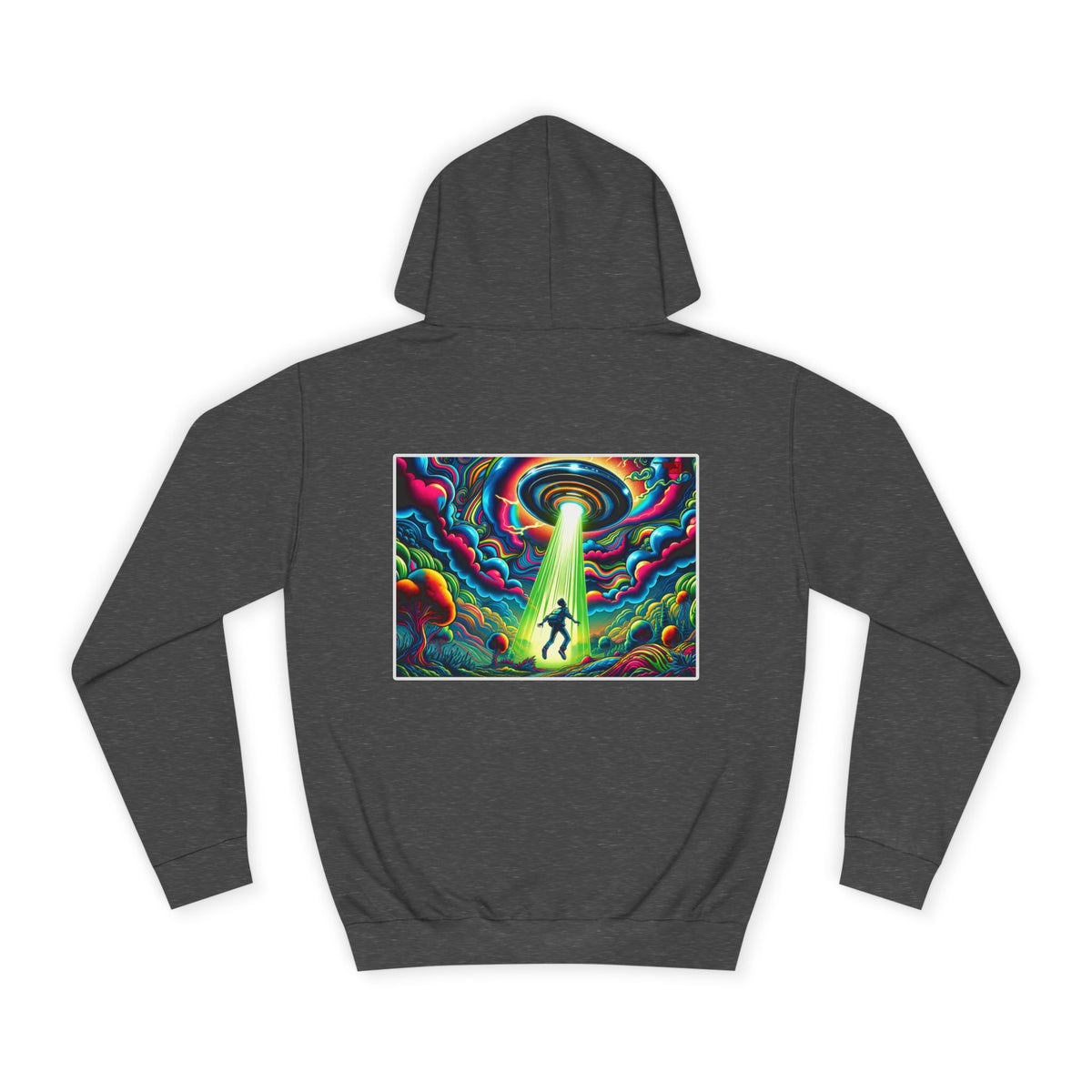 Alien Abduction Hoodie — Psychedelic UFO Art College Pullover