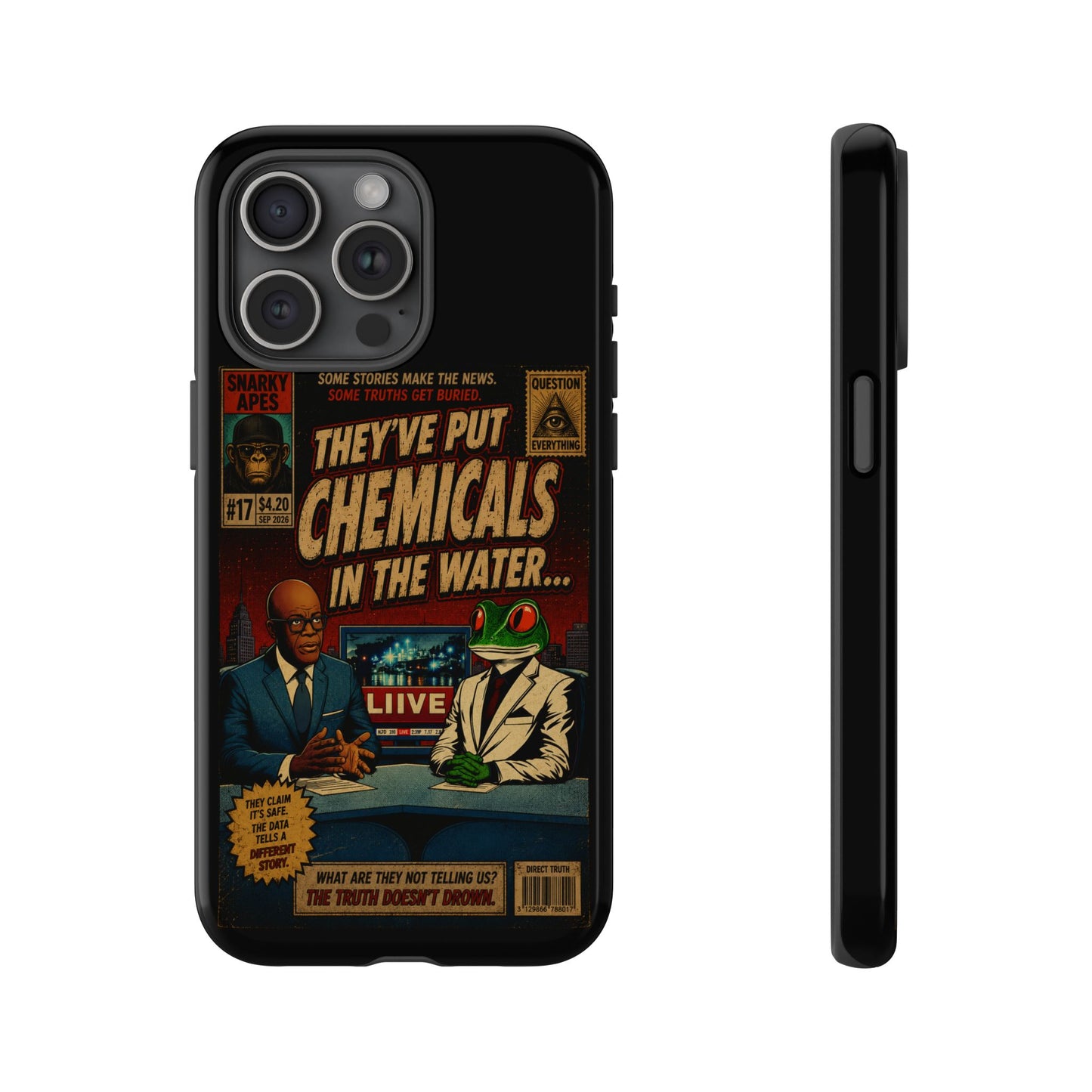 Retro 'They've Put Chemicals in the Water' Phone Case — Vintage Conspiracy Comic Design