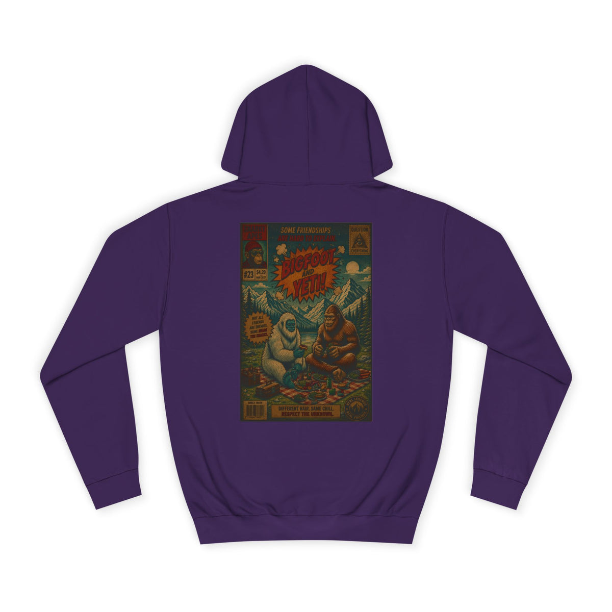 Vintage Comic Backprint Hoodie — Retro Monster Issue Graphic
