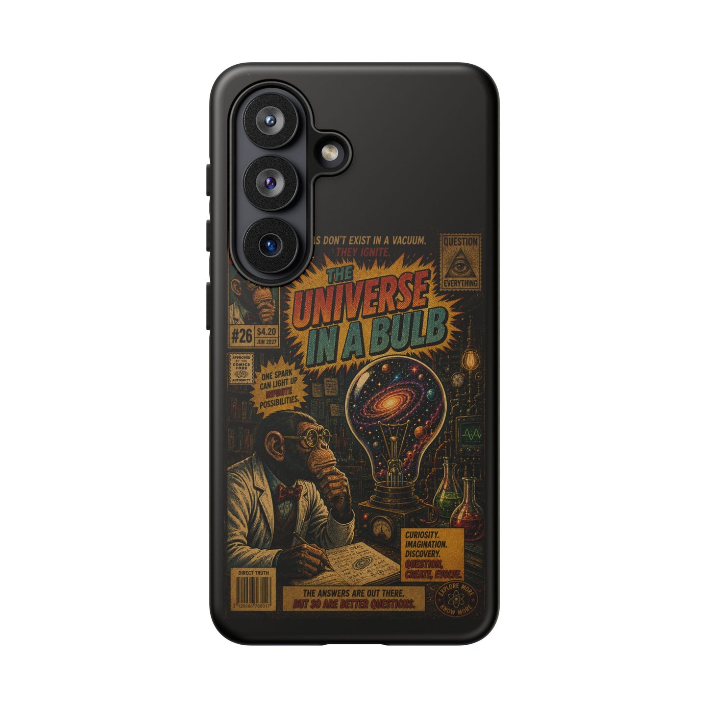 Phone Case — 'Universe in a Bulb' Retro Sci‑Fi Comic Design