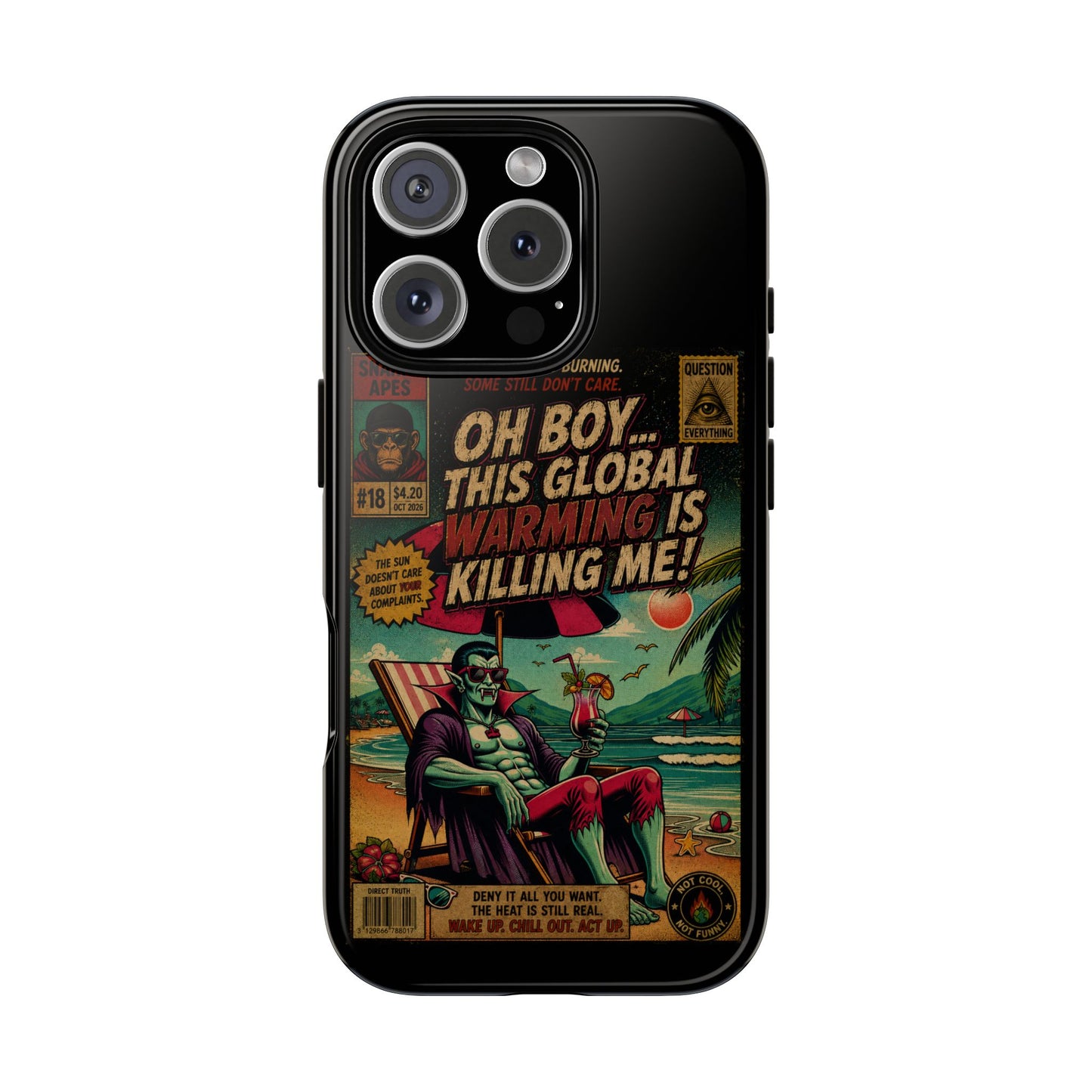Phone Case — Retro Comic 'Oh Boy... This Global Warming Is Killing Me!'