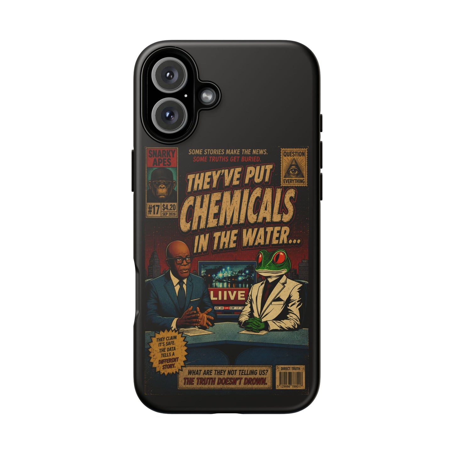 Retro 'They've Put Chemicals in the Water' Phone Case — Vintage Conspiracy Comic Design