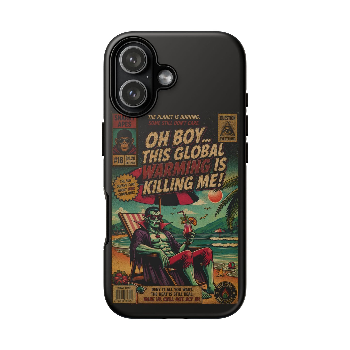 Phone Case — Retro Comic 'Oh Boy... This Global Warming Is Killing Me!'