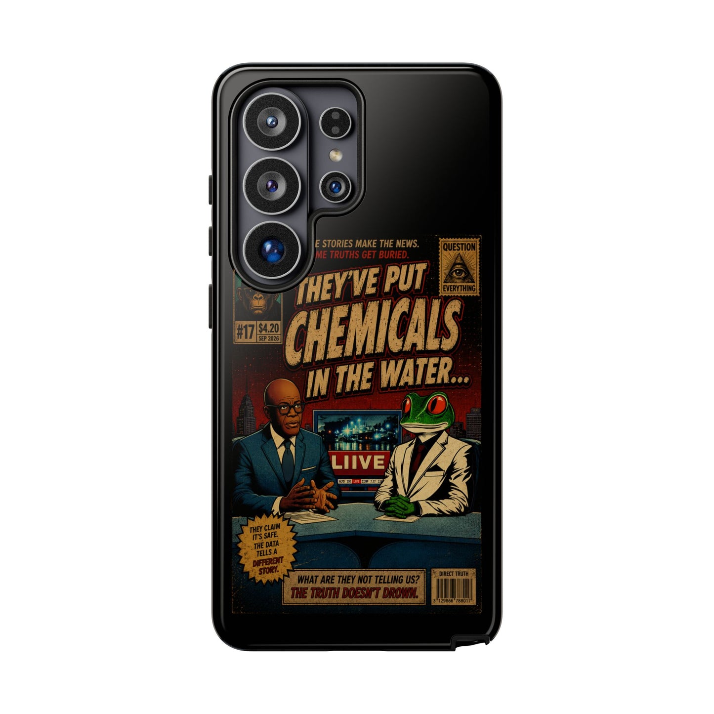 Retro 'They've Put Chemicals in the Water' Phone Case — Vintage Conspiracy Comic Design