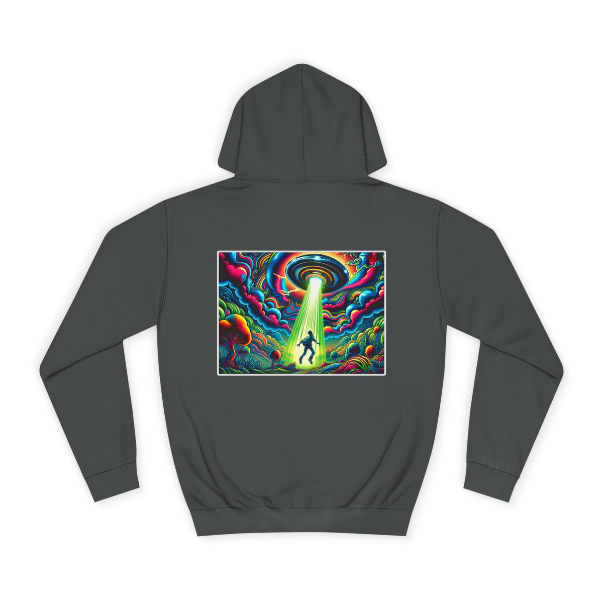 Alien Abduction Hoodie — Psychedelic UFO Art College Pullover