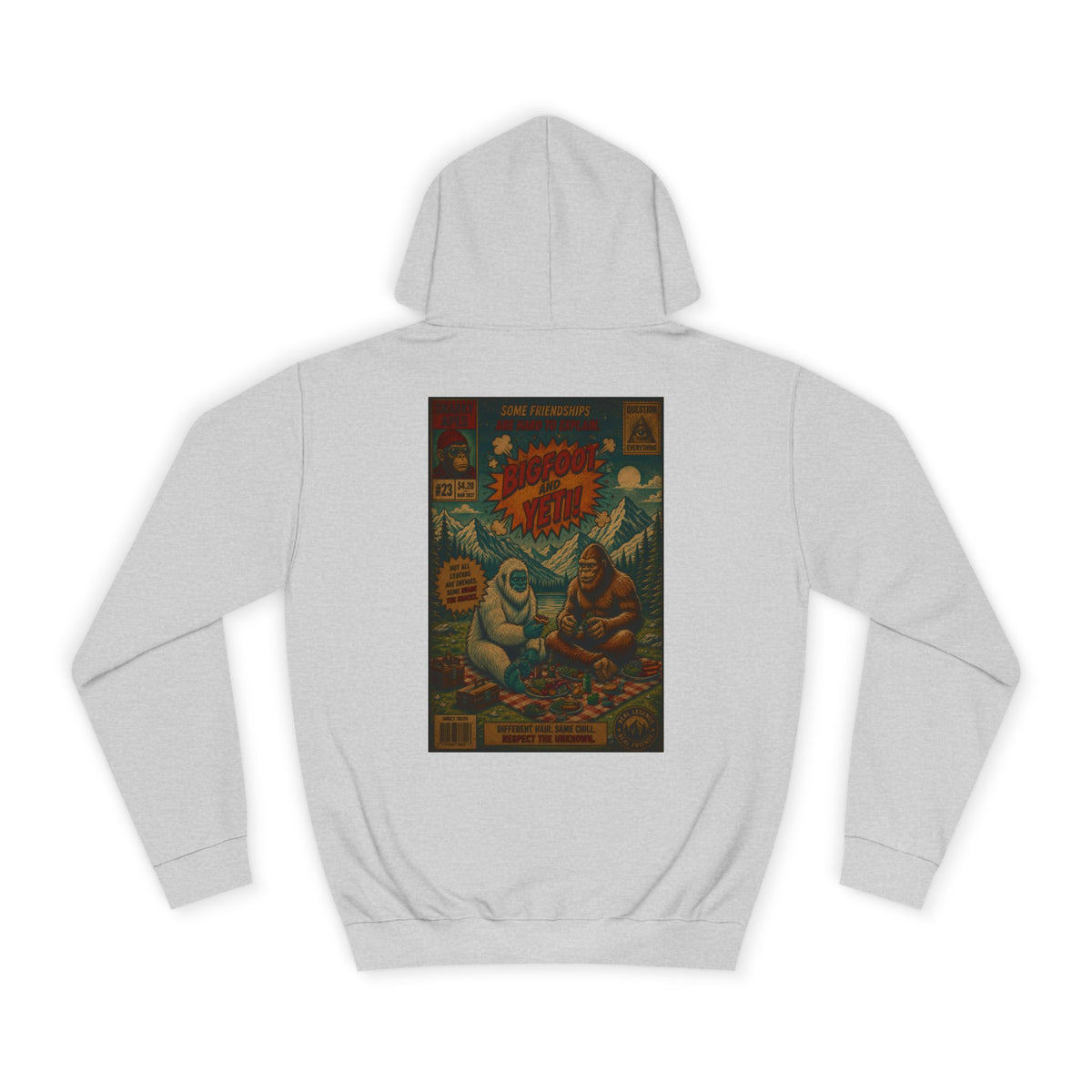 Vintage Comic Backprint Hoodie — Retro Monster Issue Graphic